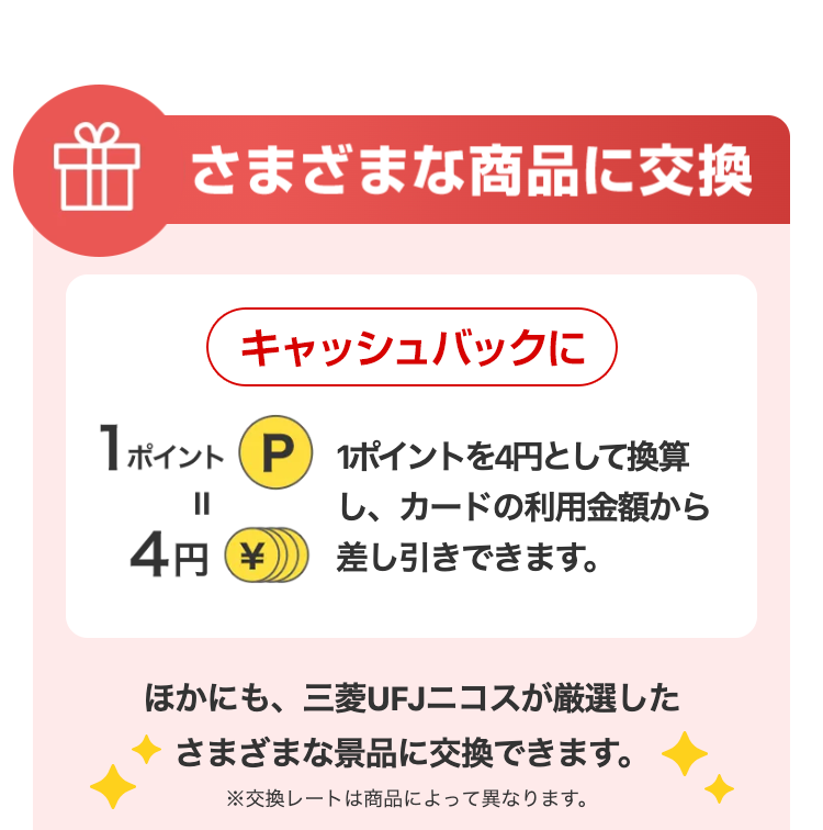 さまざまな商品に交換